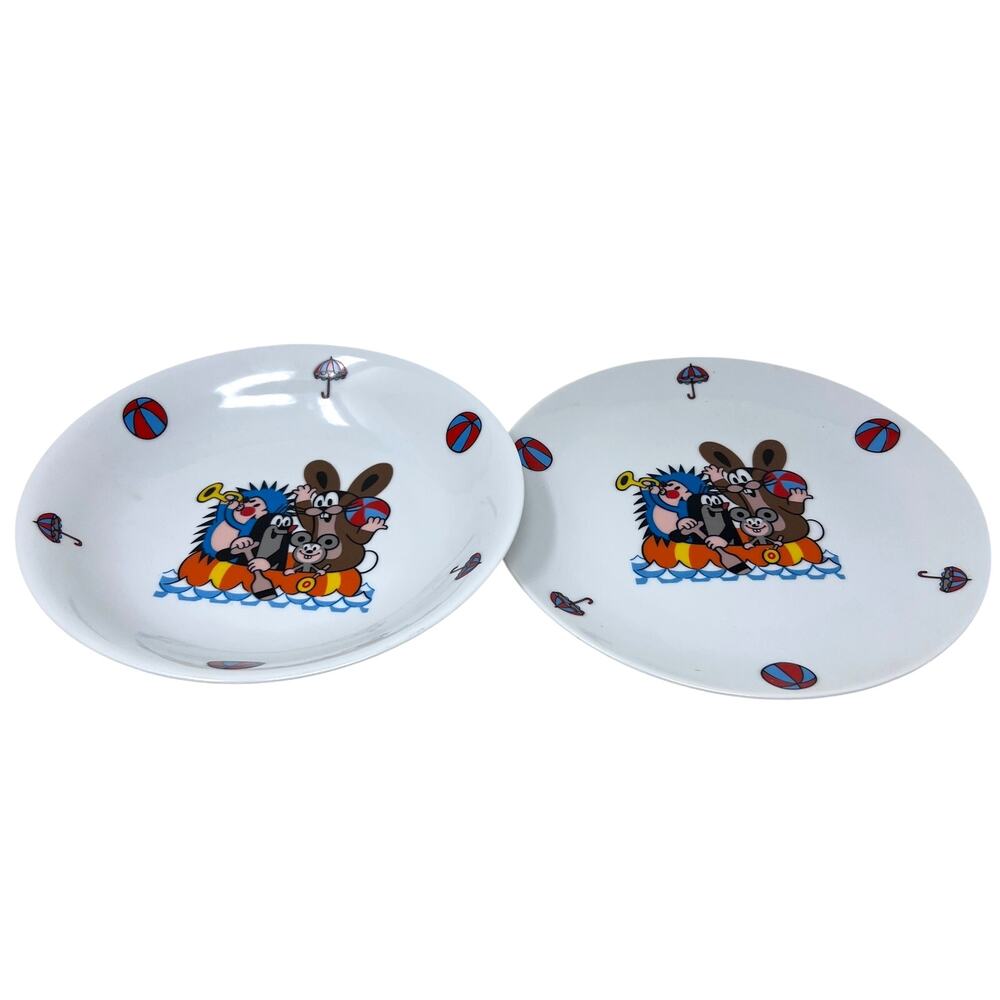 Thun Little Mole &‎ Friends Plate Bowl Set Zdenek Miler Beach Raft Umbrellas